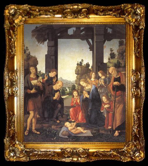 framed  LORENZO DI CREDI The Adoration of the Shepherds, ta009-2